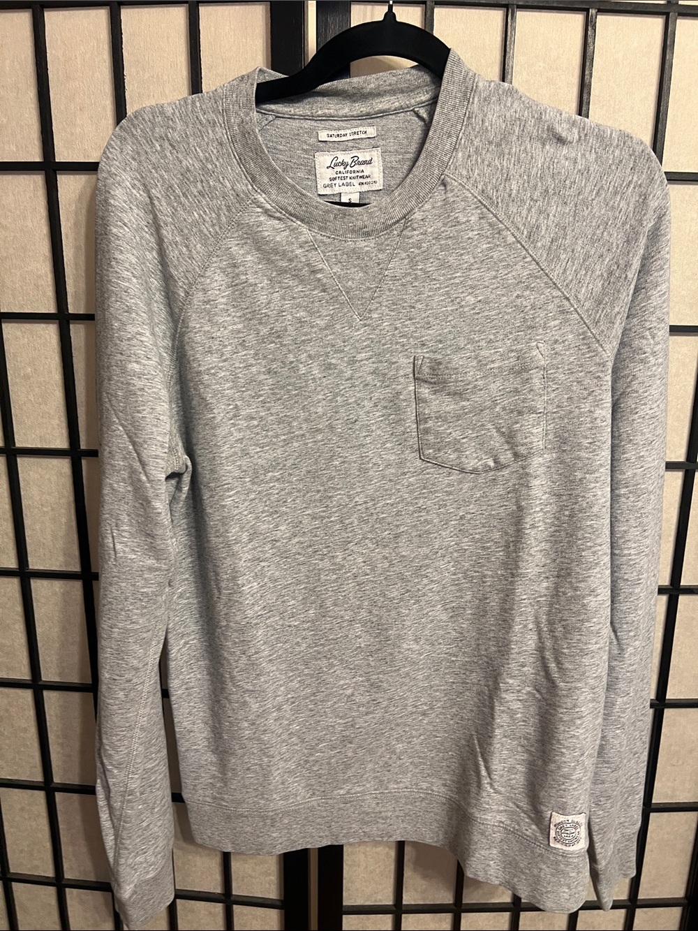 Lucky Brand Men's Heather Gray Crewneck Sweatshirt